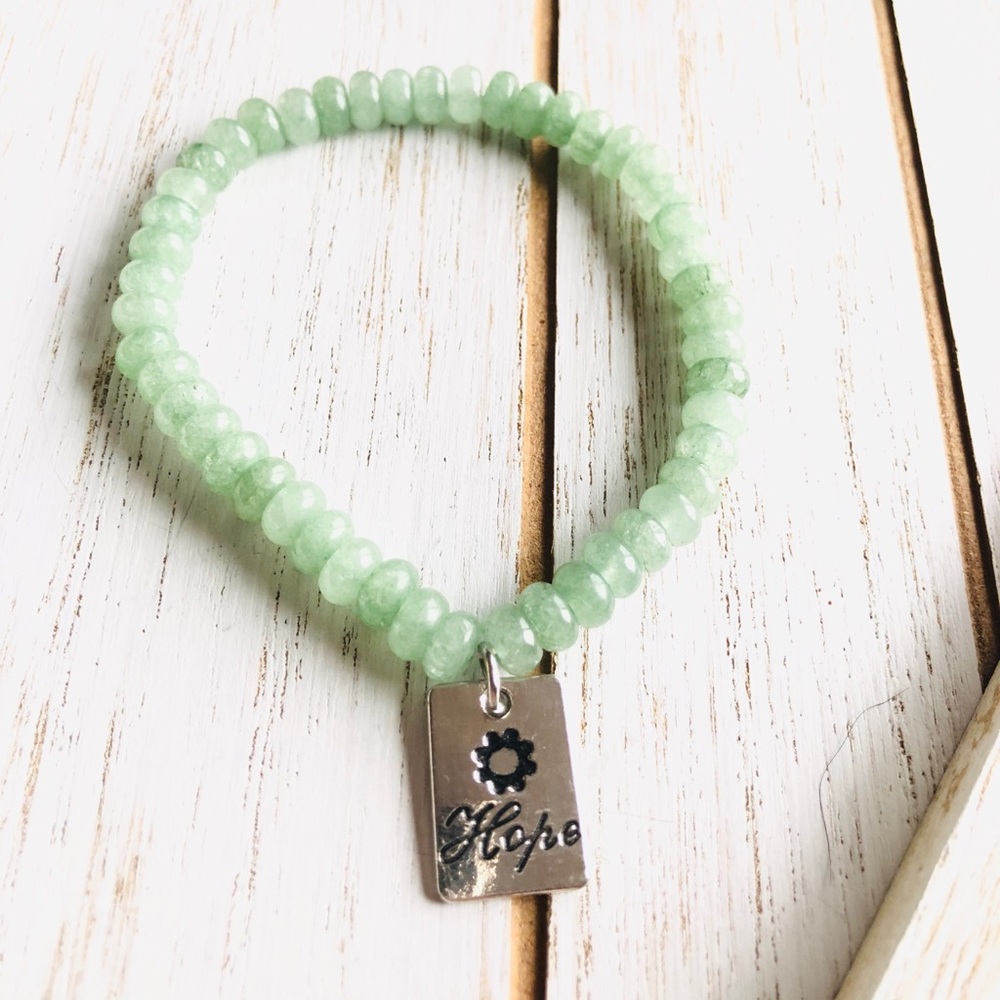 Green Jade Stretch Bracelet